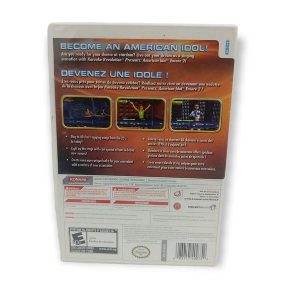 Karaoke Revolution Presents American Idol Encore 2 Nintendo Wii 2008 Complete - Picture 3 of 3